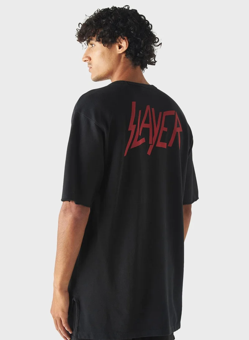 اس بي كاركترز Iron Maiden Print Crew Neck T-Shirt