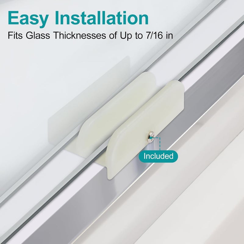 VYH M6219 Sliding Shower Door Bottom Track (Top-Hung Shower Door Track), Suitable for 7/16-inch Thick Glass, 1/2-inch Channels, Glass Shower Door Plastic Track M6219 (2 Pack) - Image 3