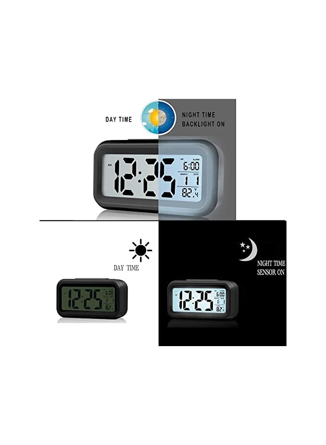 Raxoom Creative Smart Nightlight Digital Alarm Clock, Bedside Desk Table Electronic Clock Battery Operated Mute Luminous Alarm Clock with Adjustable Light for Kids Students - Image 3