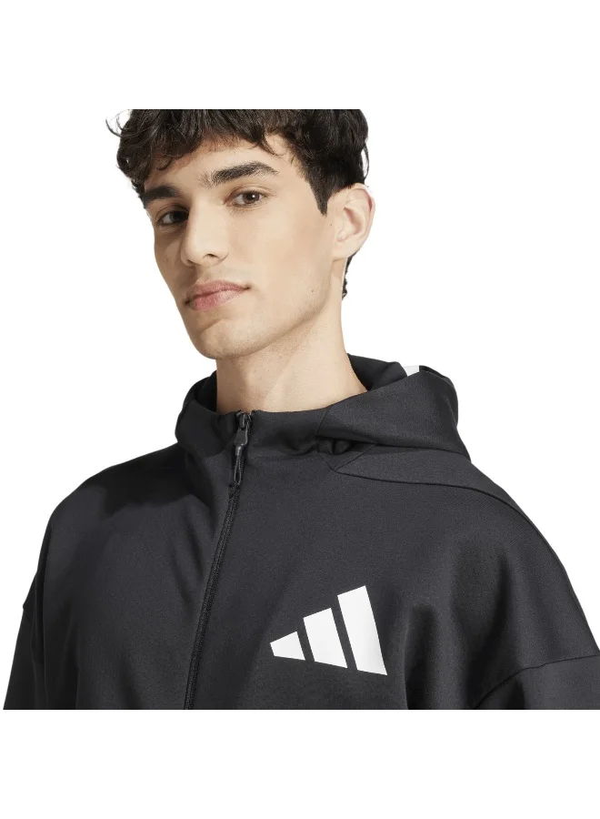 Adidas M Z.N.E. Fz Black Training Track Tops For Men Xs