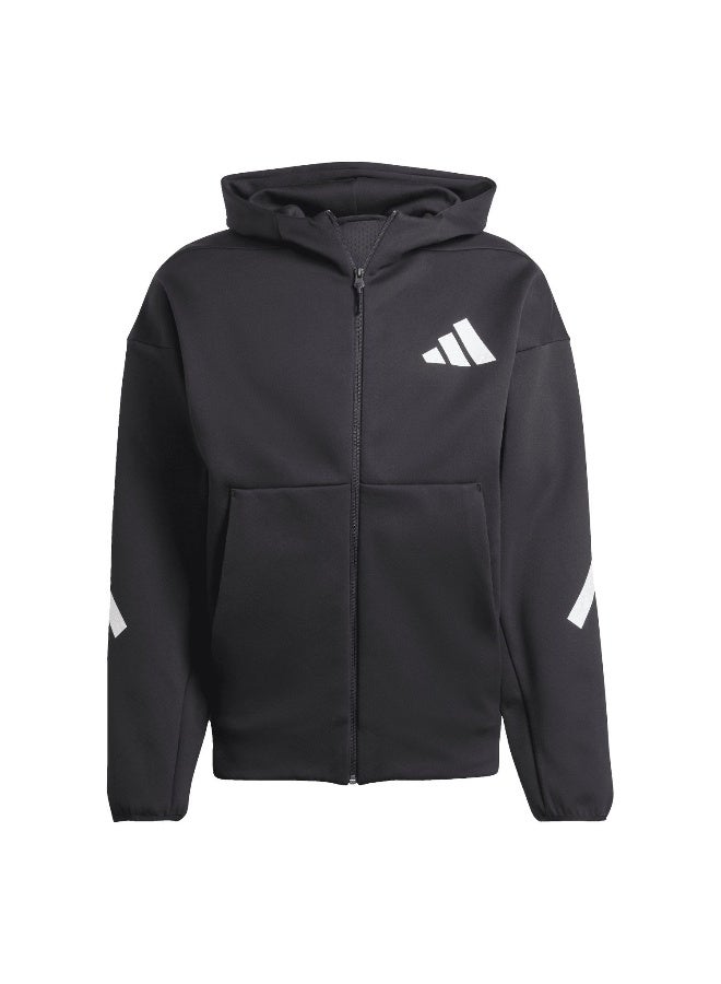 Adidas أعلى تدريب أسود مزود بسحاب للرجال M Z.N.E. - Image 2