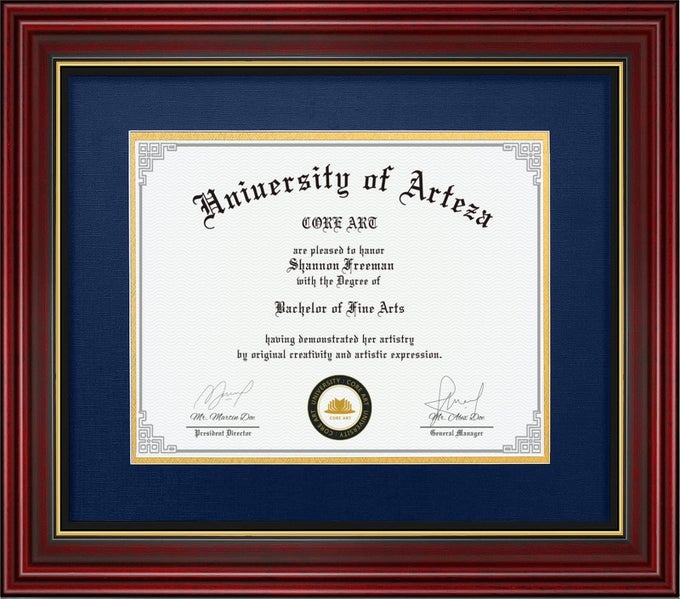 Diploma Frame Display 11x14 Documents with Mat or 15x18 Pictures without Mat Real Wood Wall Frame with Tempered GlassCherry Red