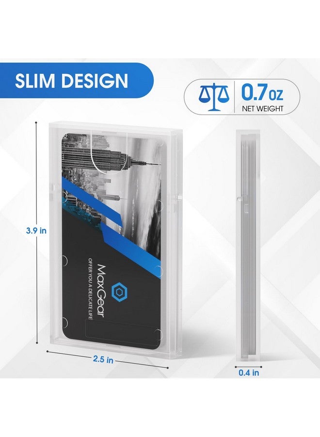 MaxGear Professional Plastic Business Card Holder Pocket Case Slim Business Card Wallet, Carrier For Men & Women, Super Light, 3.9X2.5X0.4 Inches, 3 Pack, Pp Plastic, Clear - Image 3