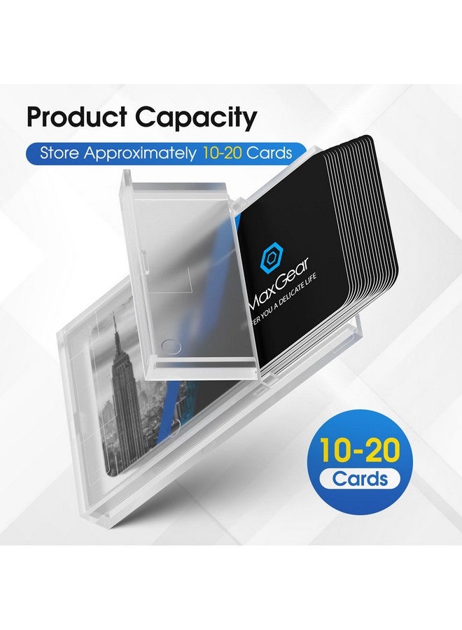 MaxGear Professional Plastic Business Card Holder Pocket Case Slim Business Card Wallet, Carrier For Men & Women, Super Light, 3.9X2.5X0.4 Inches, 3 Pack, Pp Plastic, Clear - Image 2