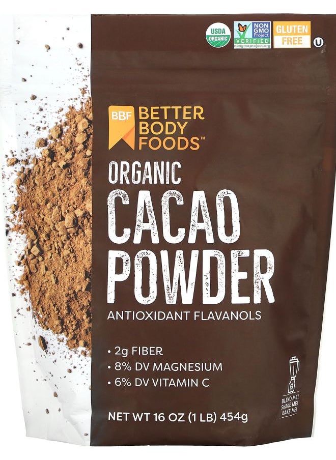 BetterBody Foods - Organic Cacao Powder 1 lb (454 g) - Image 1