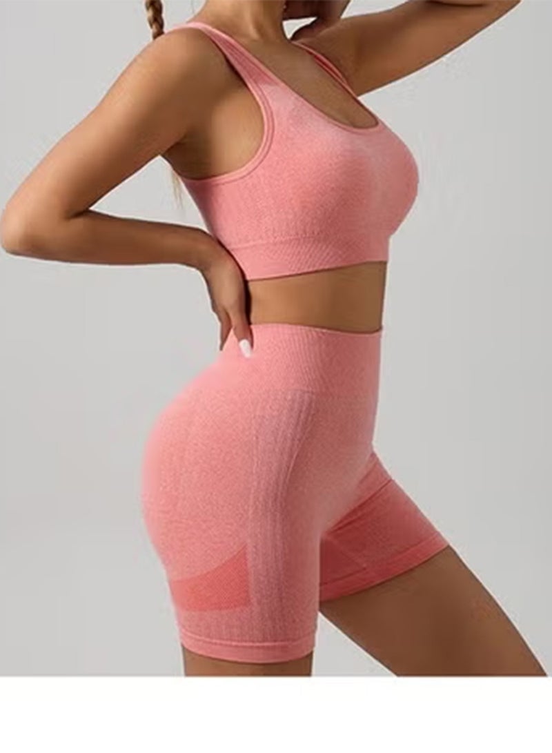 3 Piece Workout Sets for Women Butt Lifting Leggings with High Impact Sports Bra Gym Shorts - Image 2