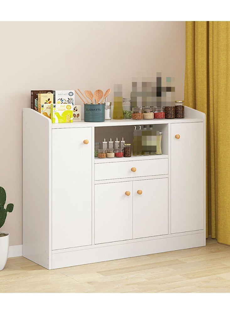 Generic Sideboard Cabinet, Wooden Kitchen Cabinet with 1 Drawer & 4 Doors for Microwave Oven, Tableware and Kitchen Utensils, Modern Storage Cabinet for Dining Room, Living Room and Kitchen, CDA5 (White) - Image 1