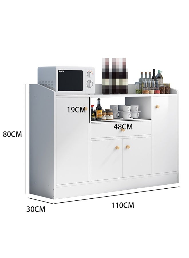 Generic Sideboard Cabinet, Wooden Kitchen Cabinet with 1 Drawer & 4 Doors for Microwave Oven, Tableware and Kitchen Utensils, Modern Storage Cabinet for Dining Room, Living Room and Kitchen, CDA5 (White) - Image 2