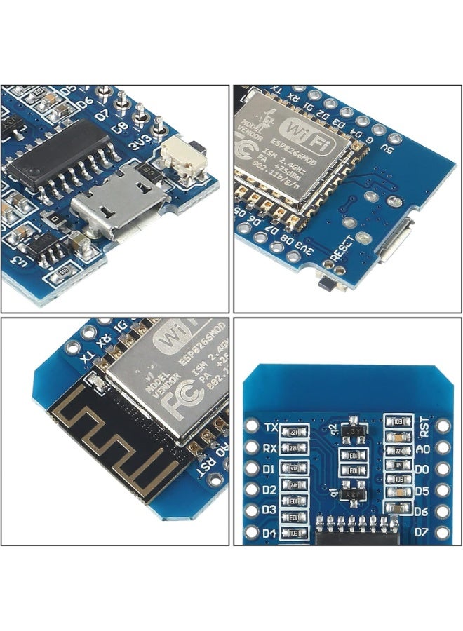 لوحة تطوير واي فاي D1 ميني، وحدة ESP8266 ESP-12F NodeMcu Mini D1، لوحة تطوير إنترنت واي فاي WLAN من WeMos Lua Bytes مع دبوس، لأردوينو، واجهة مايكرو USB (قطعة واحدة)