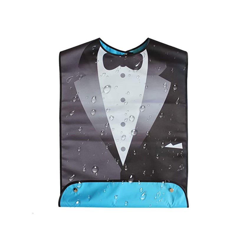 SOLARAE Adult Bibs, Waterproof Bandana Elderly Bib, Washable And Reusable Adjustable Protector Bibs, Bow Tie Design, Suit Adult Bibs for Men & Women for Eating- 1 Pcs - Image 2