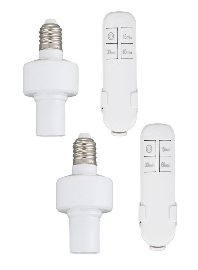 Taigeguang Remote Control Light Socket,Wireless Light Switch Kit with Timer,E26 E27 Bulb Lamp Holder with Remote Control,No Wiring Wall Mounted Controller Switch for Attic,Garage,Stairwell(2 Pack) - Image 1