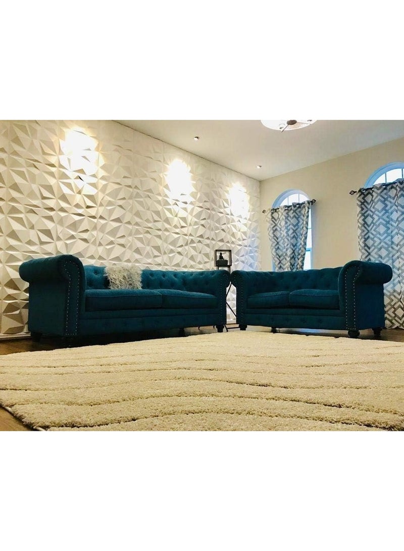 TodyJeyHo 16 Pieces Decorative 3D Wall Panels in Diamond Design, PVC 3D Wall Panel Diamond, 3D Textured Wall Panels, for Interior Wall Decor Matt White (White-30 * 30cm)  - Image 5
