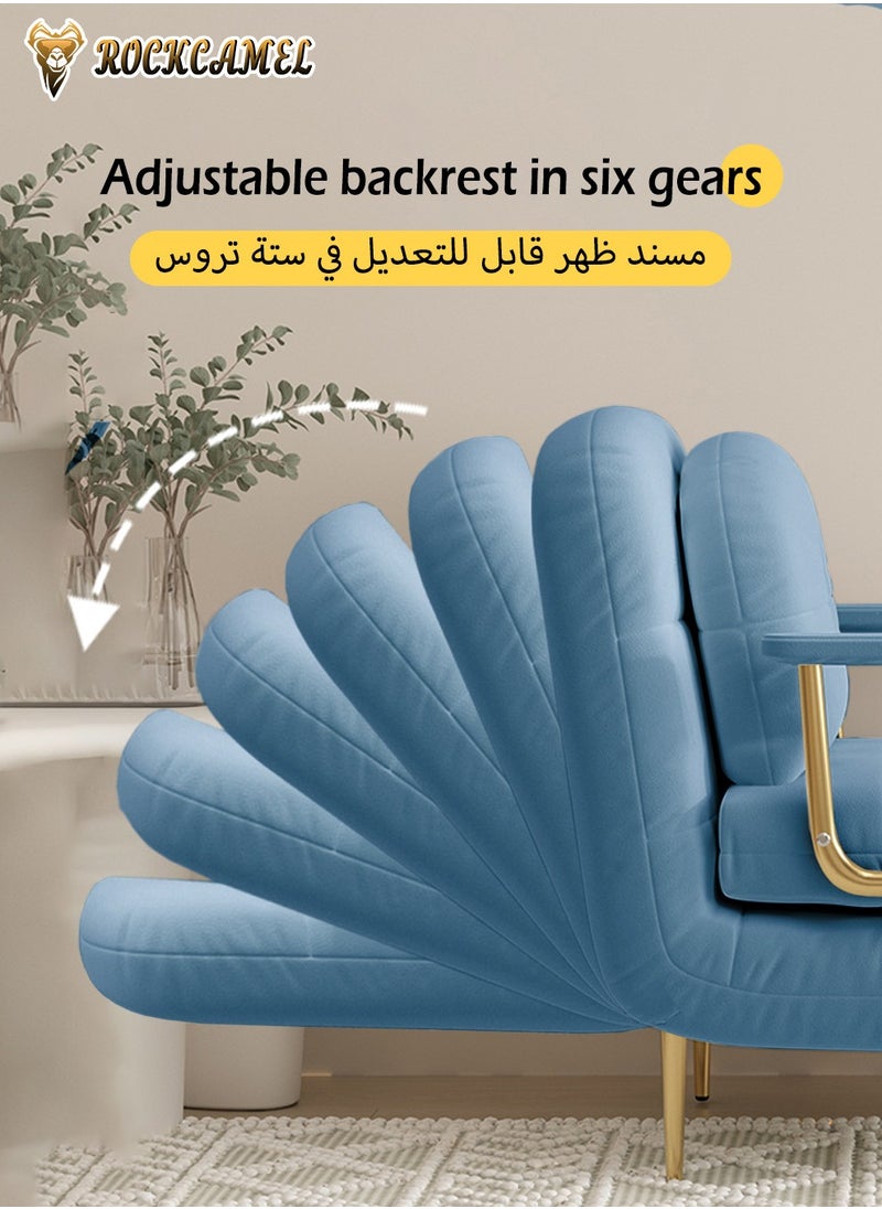 ROCKCAMEL 3-In-1 Armchair Sofa With Angle Adjustment, Convertible Sofa Bed And Leisure Recliner, Skin-Friendly Flannel Fabric, Suitable For Home And Office, Free Cloud Pillow, Can Lie down, Sit Or Sleep, Multifunctional Backrest Sofa Seat 65cm  - Image 5