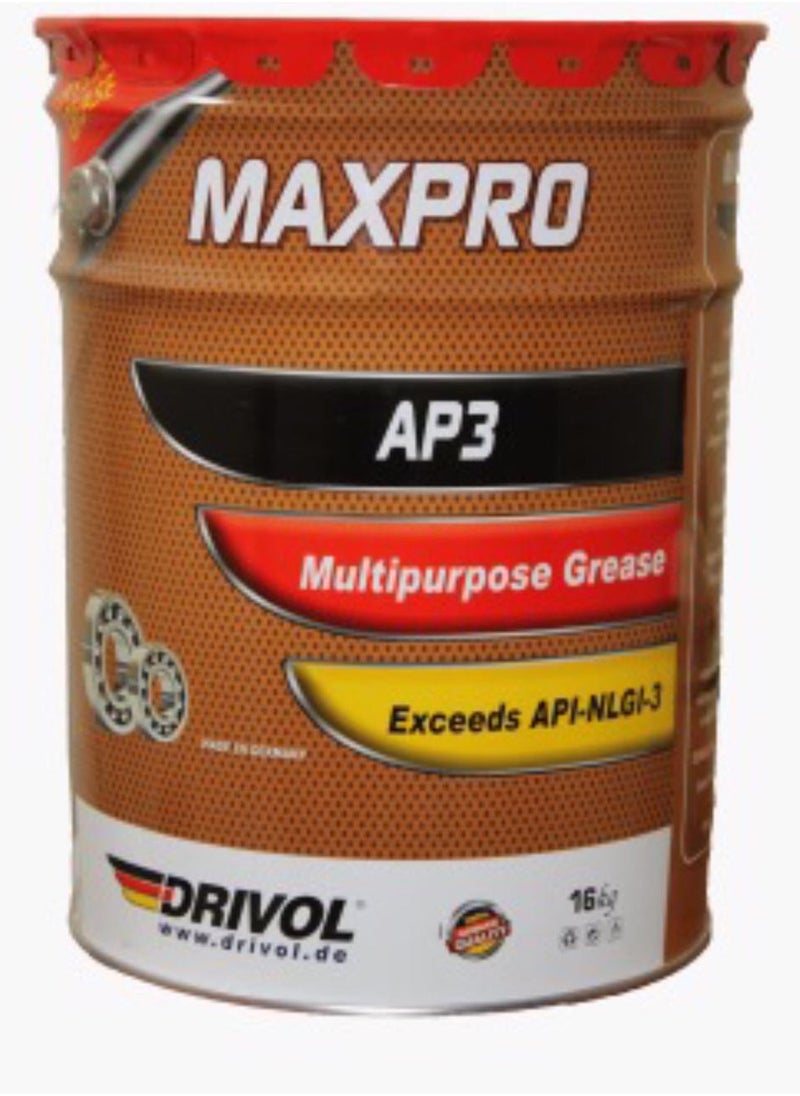 DRIVOL DRIVOL Made in Germany - Max Pro Lithium Grease AP3 Yellow Can - 16 kg 