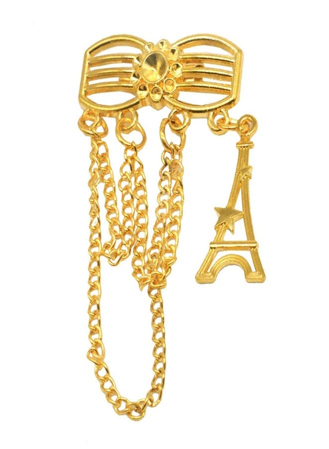 Sullery Mens Suit Goggle And Paris Eiffel Tower White Rhinestone Crystal Brooch - Image 1