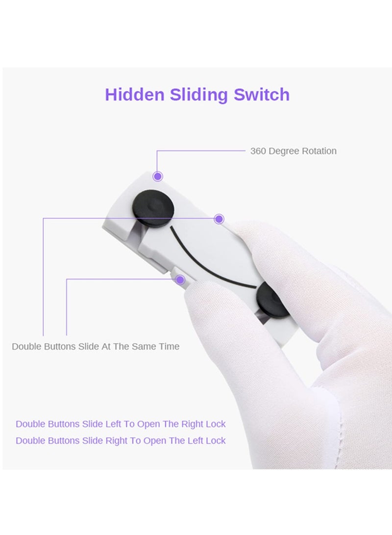 Excefore أقفال خزانة للأطفال - مجموعة من 6 أقفال أمان للأطفال - أقفال أطفال للخزائن - أقفال ثلاجة للأطفال - لاصق قوي - لا حاجة للحفر - متينة - متعددة الوظائف - للأثاث والمطبخ - Image 3