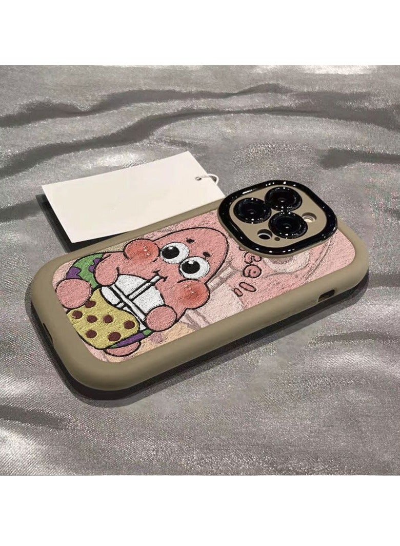 NIBEMINENT Pai Da Xing Milk Tea Protective TPU Case Cover For iPhone 15, Milk Tea Gray