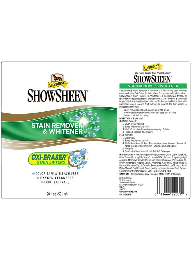 Absorbine Showsheen Stain Remover & Horse Whitener, OxiEraser Stain Lifters, 20Oz - Image 5
