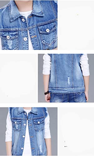 NABER Kids Boys' Fashion Sleeveless Outerwear Denim Jacket Vest Age 4-14 Years(Blue1,5-6 Years) - Image 5