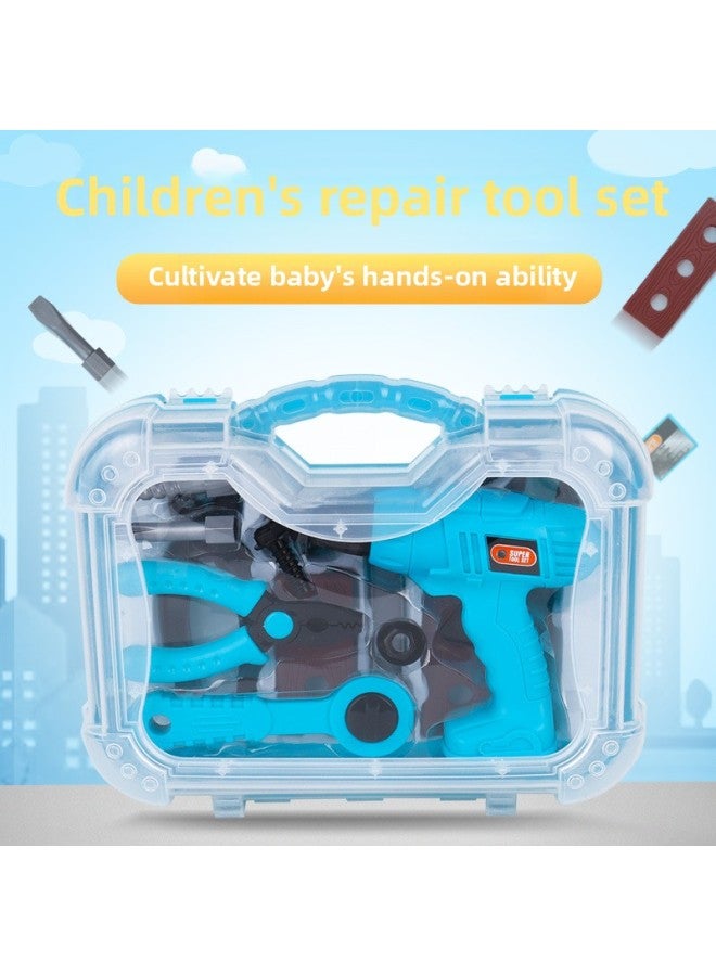 Children's Simulation Electric Drill Screwdriver Play House Boy DIY Educational Toy Portable Repair Tool Suit-Color:6647-1 - Image 2