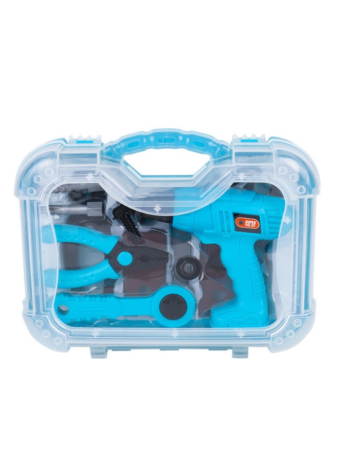 Children's Simulation Electric Drill Screwdriver Play House Boy DIY Educational Toy Portable Repair Tool Suit-Color:6647-1 - Image 1