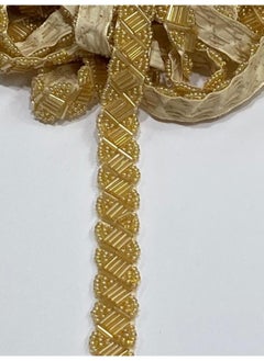Karan Tuhafiye Karan Haberdashery Beaded Ribbon / Beaded Ribbon / 1 Meter / Gold  - Image 1