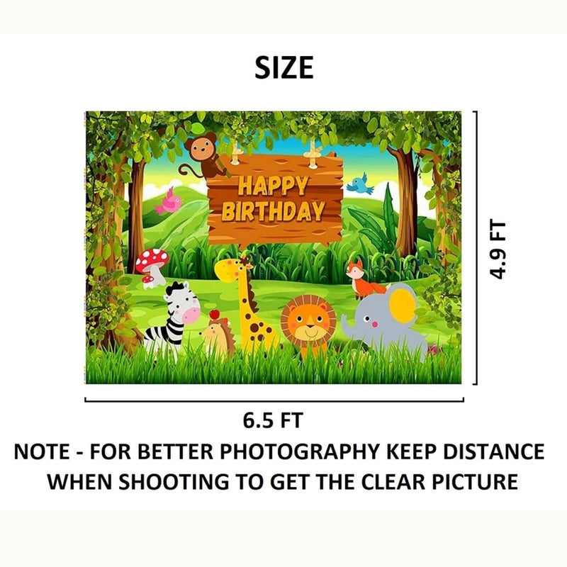 FI - FLICK IN 13pcs Jungle Theme Birthday Decoration Backdrop Animal Theme Decorations for Kids (Multicolour, Pack of 13) - Image 4