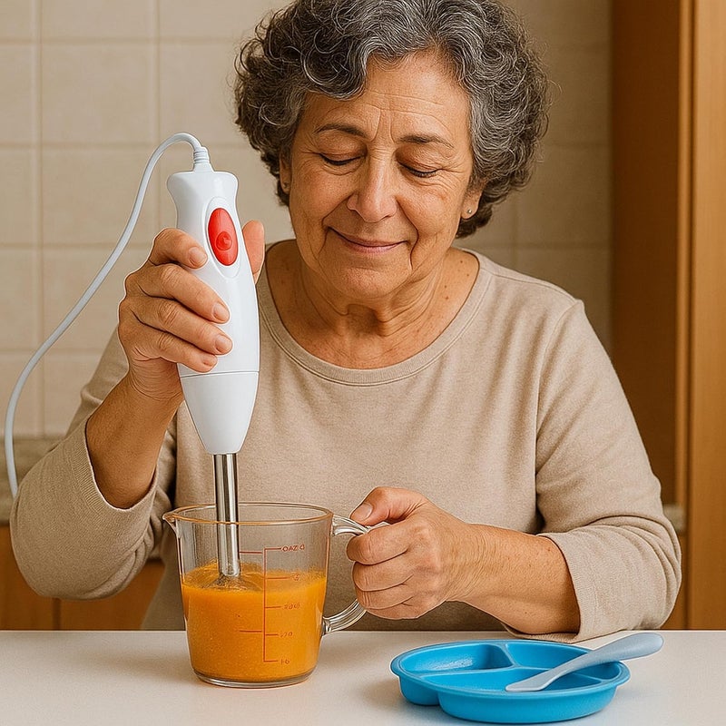 Electric Hand Blender (Hand Blender)1200W with Detachable Stainless Steel Shaft and Blade, Puree and Mixing for Soup, Juice, Milkshake, Food, Touch Operation with Pulse, Easy to Clean, - Image 4
