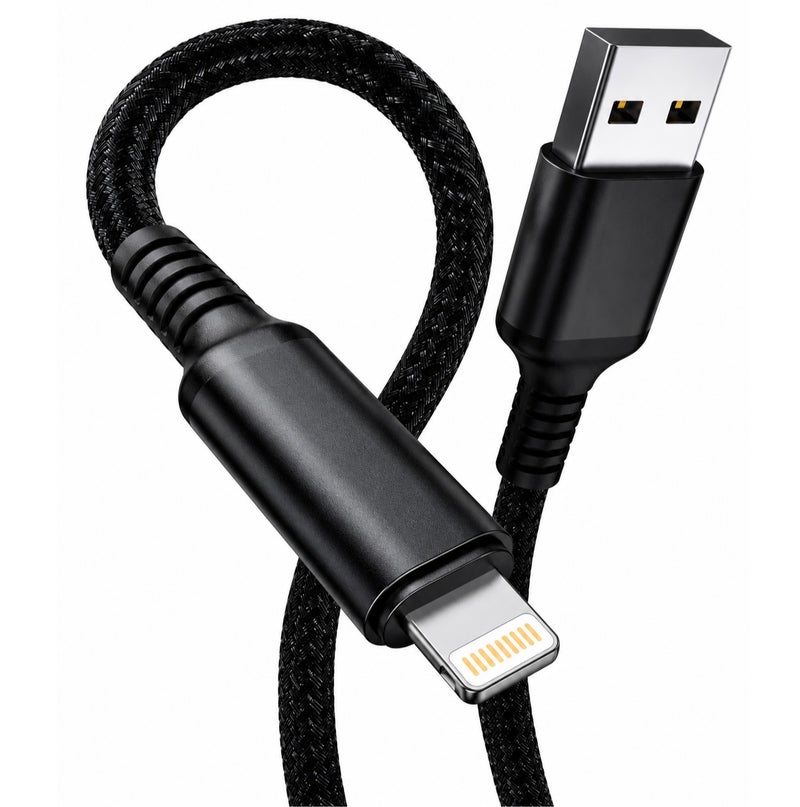 iPhone Charger Lightning Cable, Nylon Braided 1M , Fast Charging Cable High Speed Data Sync Transfer Cord Compatible with iPhone 14/13/12/11 Pro Max/XS MAX/XR/XS/X/8/7 and More - Image 1