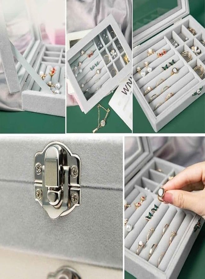 SEMNOX CREATION Jewelry Organizer Box, Jewelry Box Small Travel Jewelry Case Travel Jewelry Organizer Case Earring Storage Box for Necklaces Rings Bracelets - Image 5