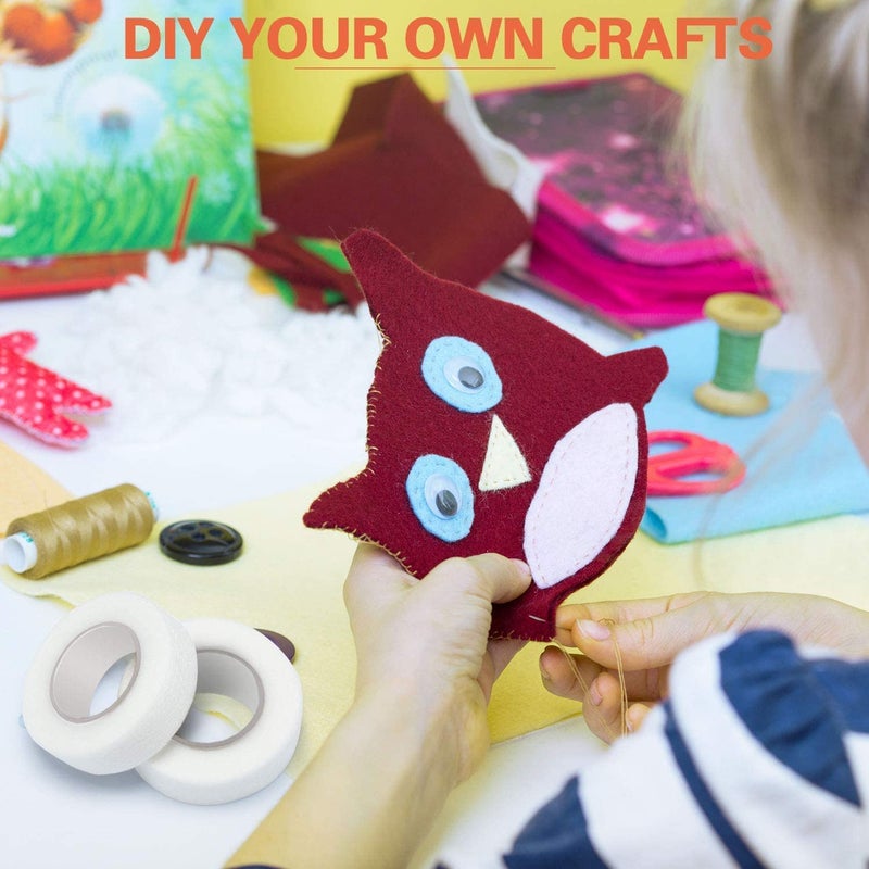 D-Fix شريط حواف مزدوج الجوانب 2 رول شريط لاصق قماش ريفيل شريط حواف ملصق (أبيض) بطانة بكرام بطانة قابلة للذوبان 100 ياردة ملحقات الخياطة لاصق. - Image 4