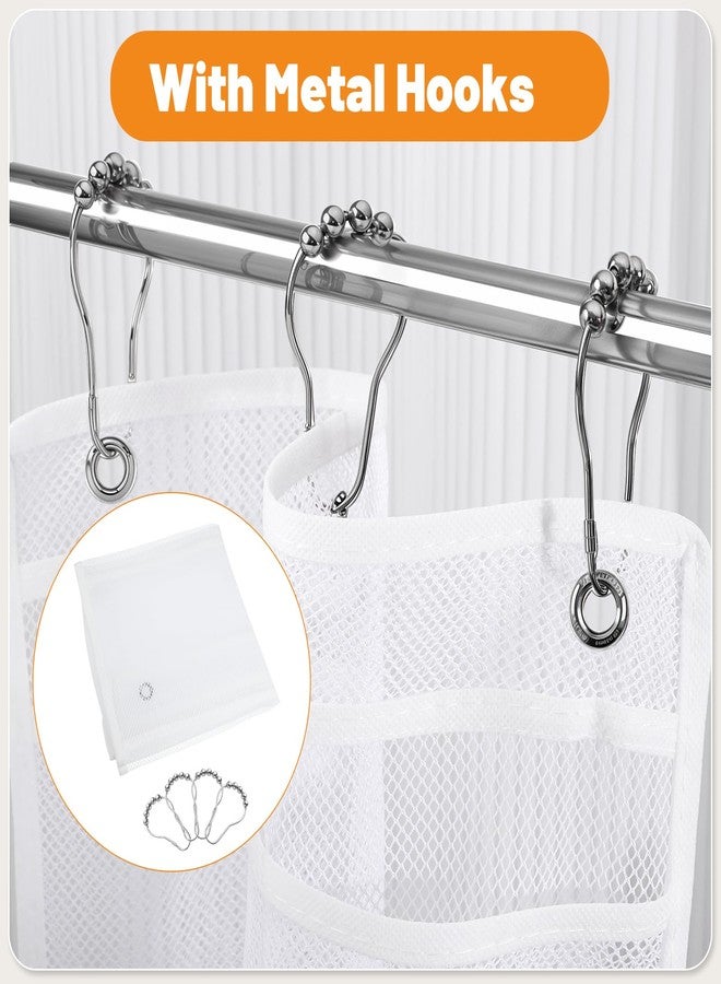 Dntorx 2 Pack Mesh Shower Hanging Caddy, 7 Pockets Hanging Shower Organizer with Metal Loop, Portable Bathroom Shower Bag for Shampoo, Body Wash, Soap, and Cruise Ship Essentials - Image 4