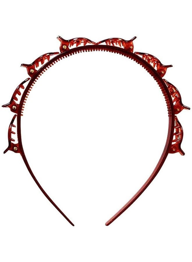 Blubby Hair Bands Adult Woven Double Bangs Hair Clips Accessorie | Perfect Headpiece for Wedding, Parties, and Special Occasions, Pack of 1