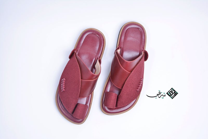 Zubairiya Naal | For Daily Wear, Eid and Occasions | Sandal | Maroon Red Leather | Saudi Arabian Eastern - Image 3