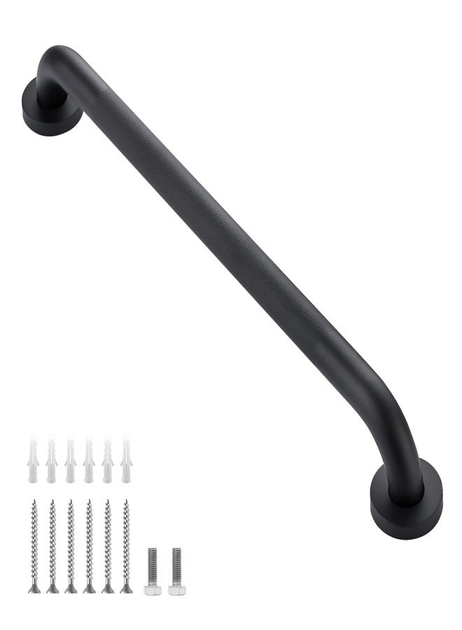 Ravinte Hardware 24-Inch 1.25" Diameter Grab Bars for Bathtubs and Showers, Shower Handle for Elderly, Handicap Grab Bars for Bathroom, Shower Grab Bars for Seniors(Black 2 Pack) - Image 1