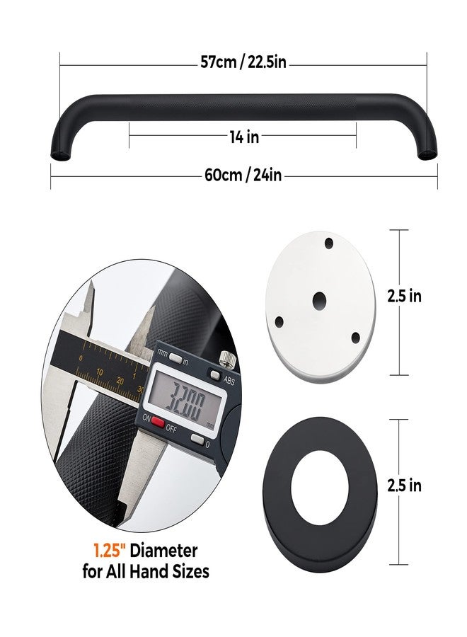 Ravinte Hardware 24-Inch 1.25" Diameter Grab Bars for Bathtubs and Showers, Shower Handle for Elderly, Handicap Grab Bars for Bathroom, Shower Grab Bars for Seniors(Black 2 Pack) - Image 4
