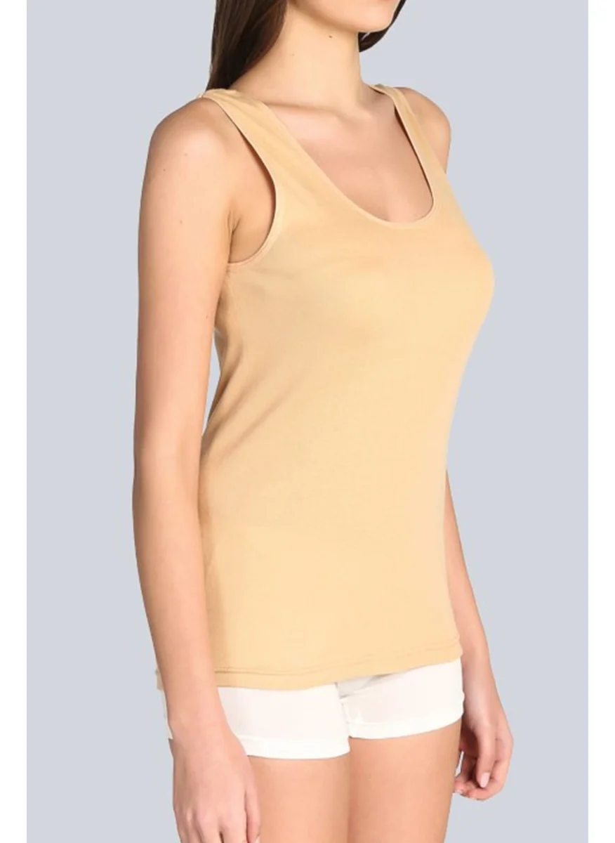 Tutku 0136 Women's 6-Pack Wide Strap 100% Cotton Rib Undershirt