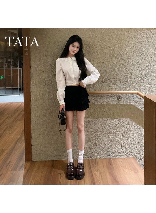 Tata Pianist Black Loafers Women Thick Sole Oxford Shoes Dark Brown Am6 38 - Image 2