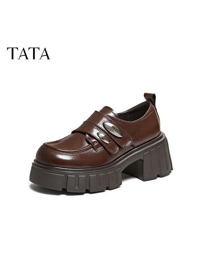Tata Pianist Black Loafers Women Thick Sole Oxford Shoes Dark Brown Am6 38 - Image 3