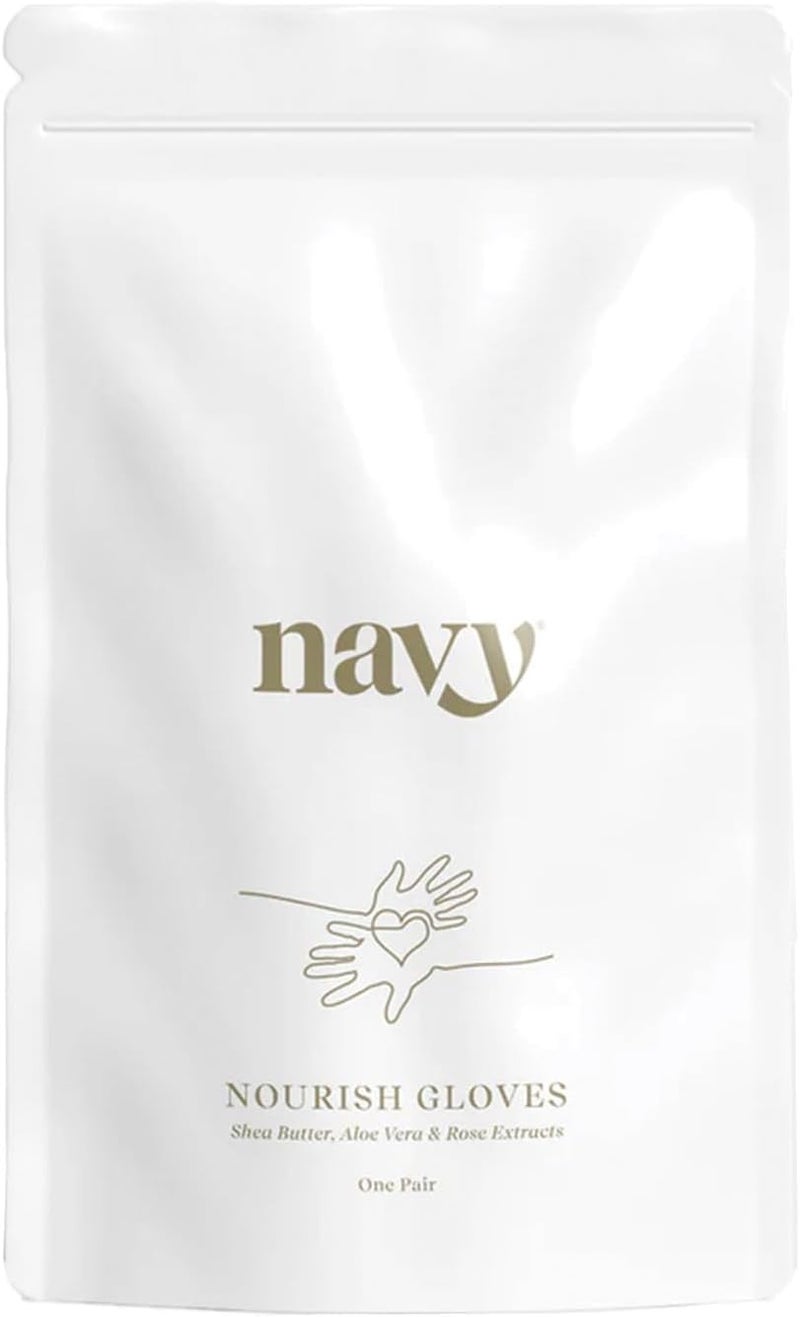Navy Nourish Hand Gloves One Pair 1 Pair Shea Butter Infused Manicure Gloves for Soft Nourished Hands MustHave for Manicure Regime Ideal for Salon Home Use