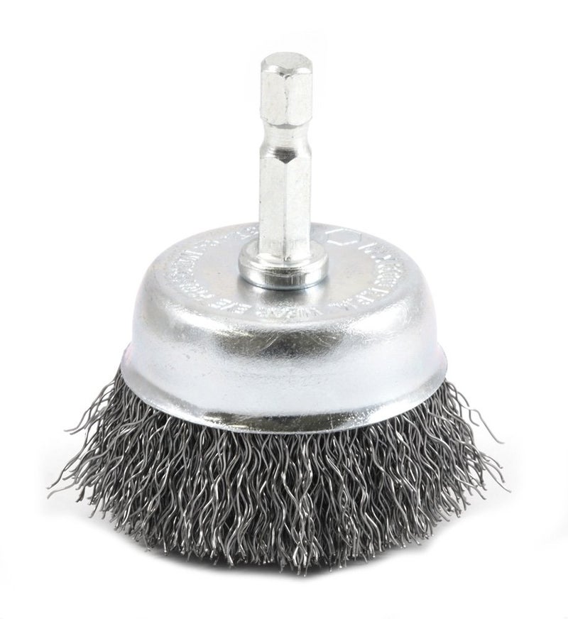 Forney 72729 Wire Cup Brush Coarse Crimped with 14Inch Hex Shank 2Inchby012Inch Silver