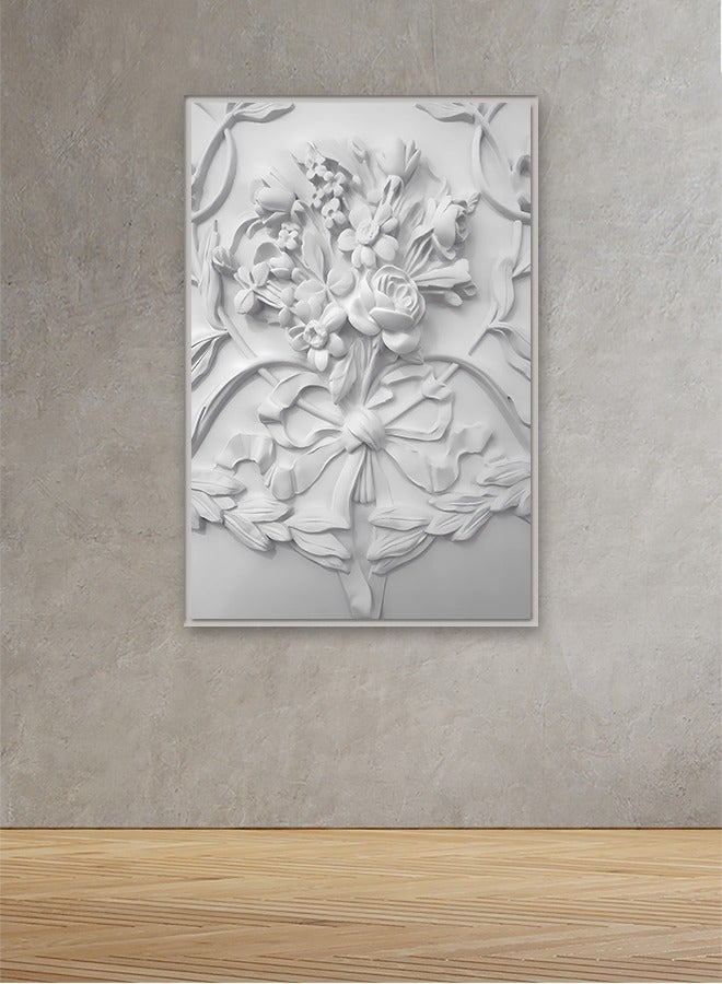 Marktna Canvas Wall Art For Wall Decoration Abstract Design With A Hollow Silver Frame Size 120x80cmOne Piece - Image 1