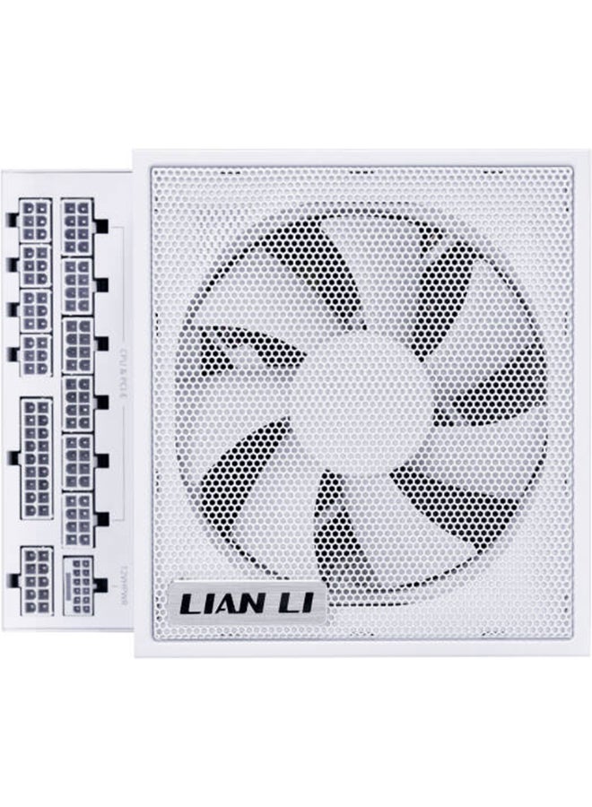 LIAN LI EDGE 1300W L-Shaped Power Supply, 80 PLUS Platinum, ATX 3.0/3.1, PCIe 5.1 Ready, Fully Modular, Built-in 7-Port Internal USB Hub, Fanless Mode, German EPCOS Capacitors, Dual-Chamber PC Case Optimized | White - Image 3