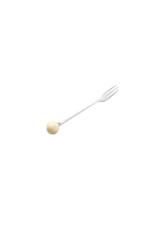 Cream Style Advanced Fruit Fork Suit Multi-purpose Ceramic Cheese Storage Can Bar Decoration Good Hand Ceremony-Specification:Creamy Yellow Fork - Image 1