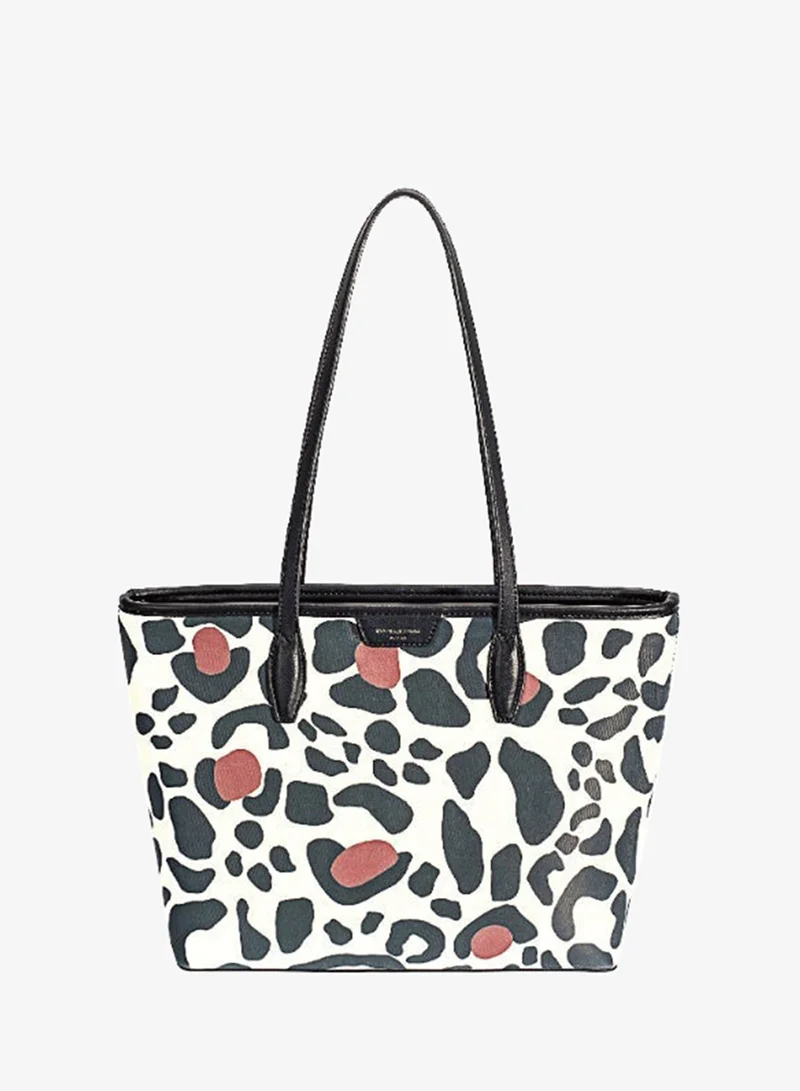 David Jones cow print Large Tote bag- Shoulder tote bag for casual and everyday model cm7676- funky design David Jones Leather bag for women