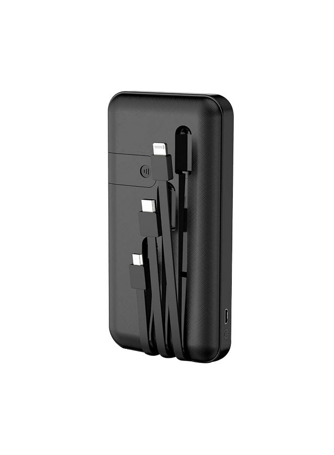 Smart 10000mAh Power Bank – Digital LCD Display + Built-in 3-in-1 Cables – Universal Fast Charging - Image 1