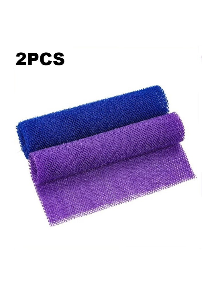 2-Piece African Net Bath Sponge Exfoliating Long Body Scrubber Tight Weave Beauty Skin Smoother Tower Bath Cloth Porous Stretches Back Washcloths For Daily Use Or Stocking Stuffer - Image 1
