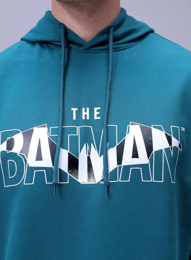 شركة المرآب الهندية Men Oversized Batman Overhead Hooded Sweatshirt