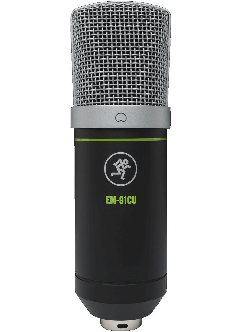 Mackie MACKIE EM-91CU+ Large-Diaphragm USB Condenser Cardioid Microphone Includes Shockmount with Headphone Output and Onboard Mute  - Image 1