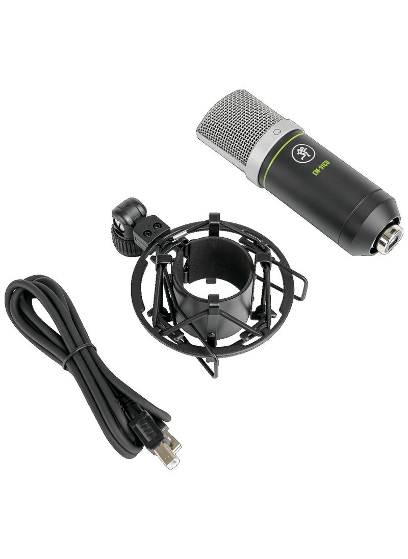 Mackie MACKIE EM-91CU+ Large-Diaphragm USB Condenser Cardioid Microphone Includes Shockmount with Headphone Output and Onboard Mute  - Image 3